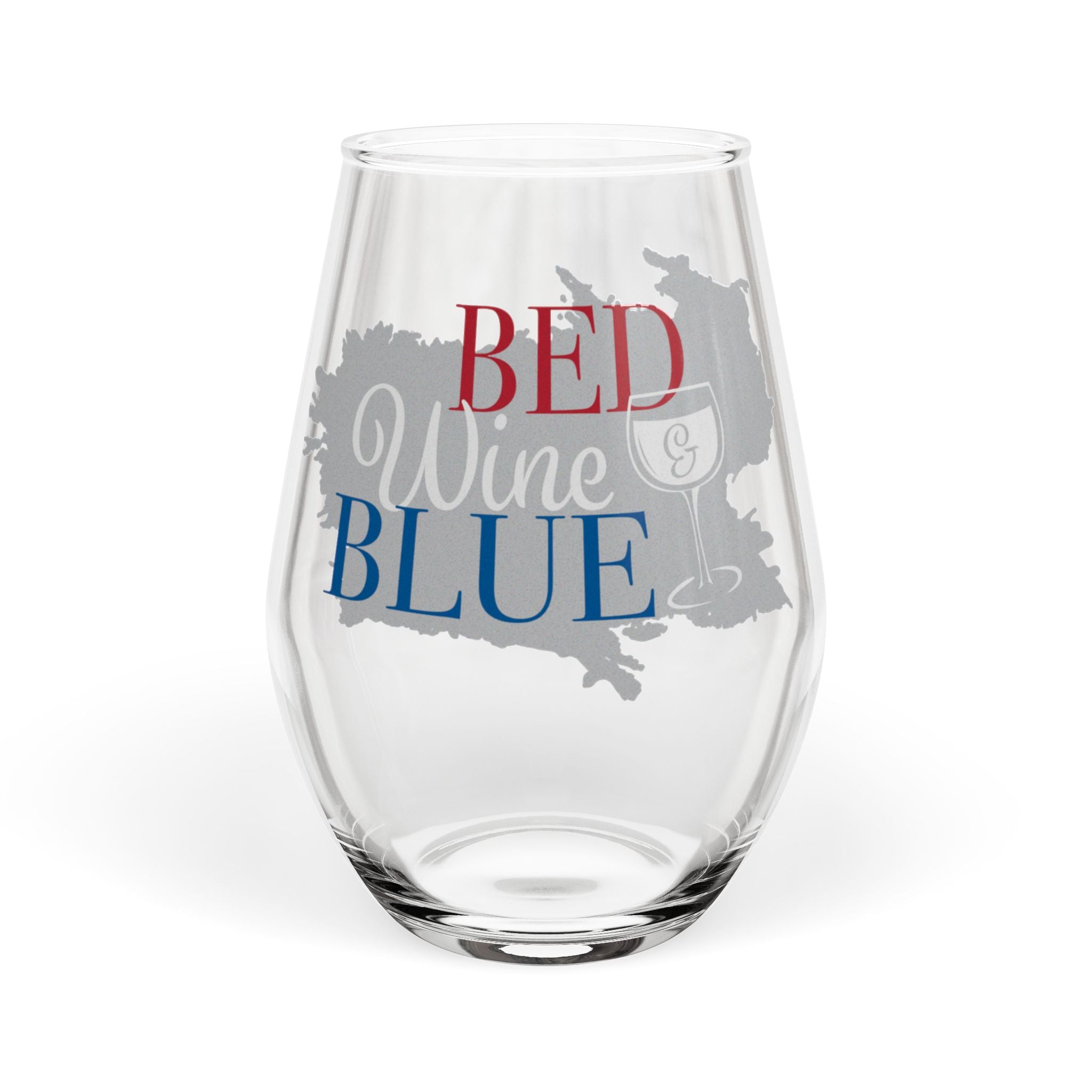 Kentucky Red White & Blue Stemless Wine Glass — 'Red Wine & Blue' Patriotic Drinkware