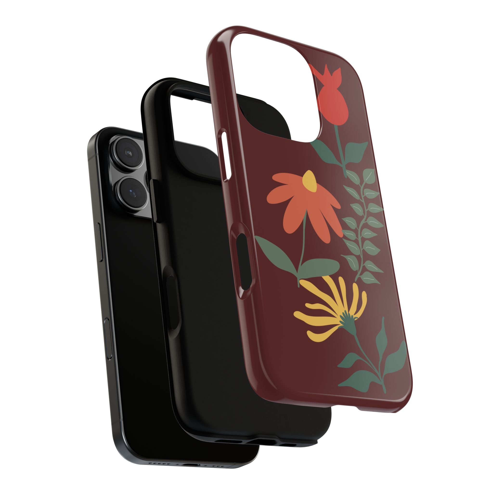 Floral Tough Case — Burgundy Botanical Phone Case