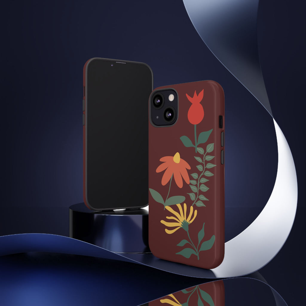 Floral Tough Case — Burgundy Botanical Phone Case