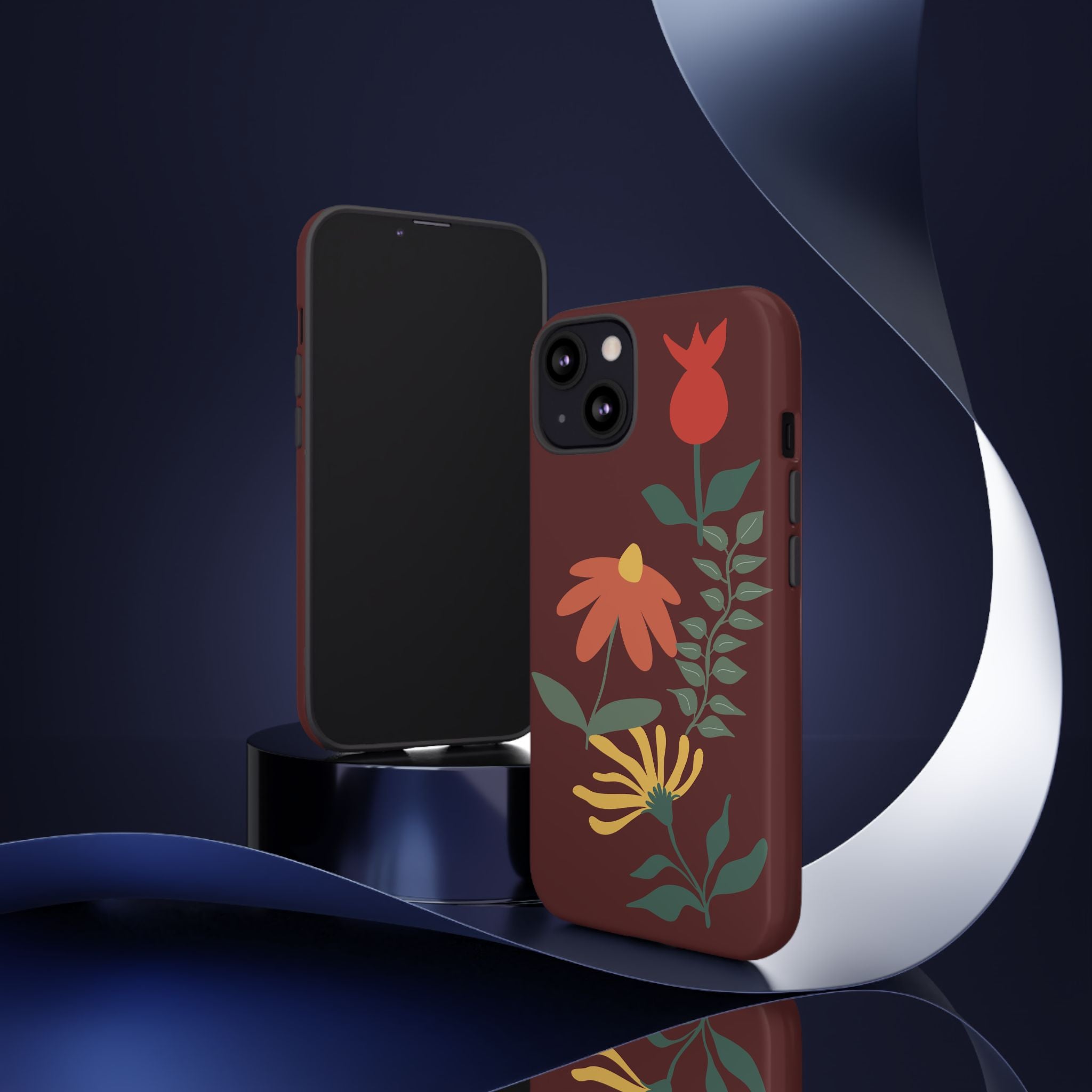 Floral Tough Case — Burgundy Botanical Phone Case