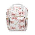 Pink Bow Diaper Backpack — Floral Bow Multi-Function Baby Bag