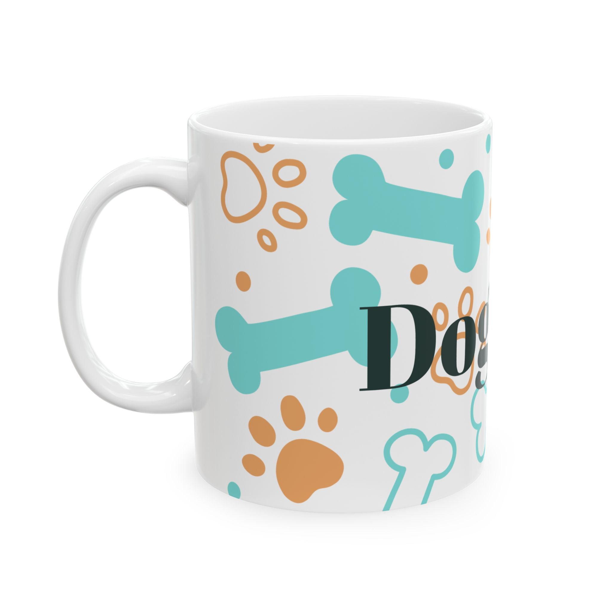 Dog Dad Ceramic Mug — Paw Prints & Bones Coffee Cup (11oz & 15oz)