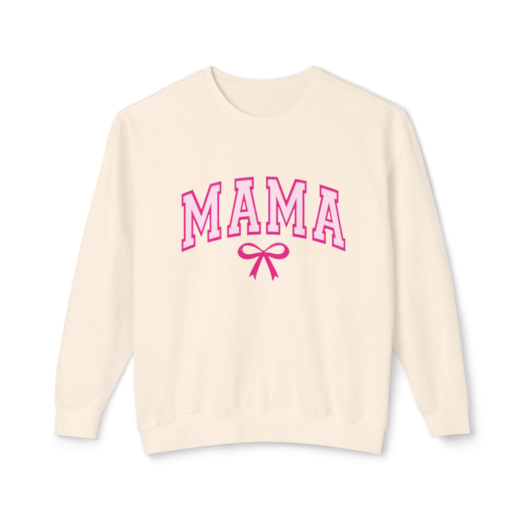 Mama Crewneck Sweatshirt — Pink Collegiate Mom Pullover
