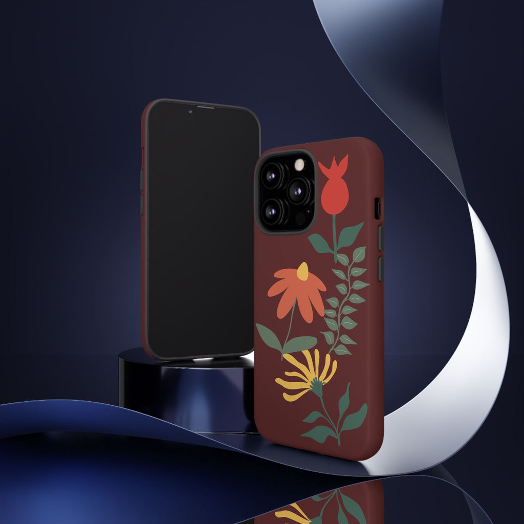 Floral Tough Case — Burgundy Botanical Phone Case