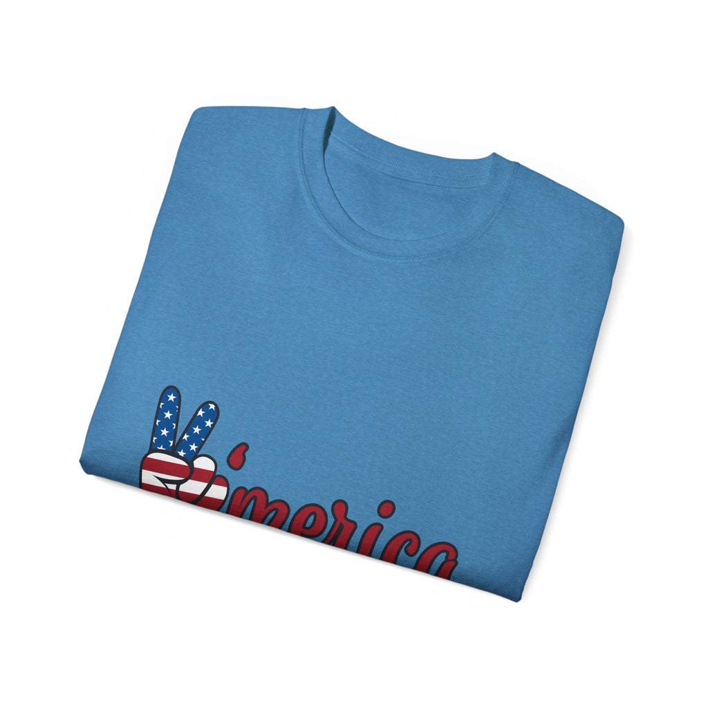 'Merica Peace Sign Tee — American Flag Patriotic T-Shirt