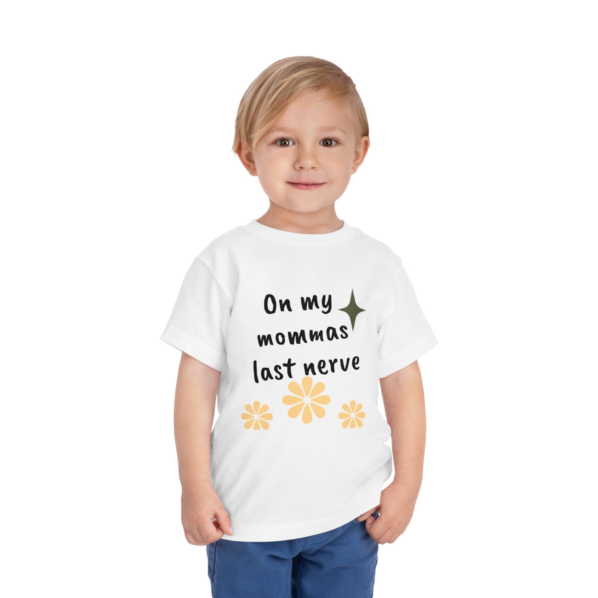Toddler Tee — "On My Momma's Last Nerve" Floral Graphic