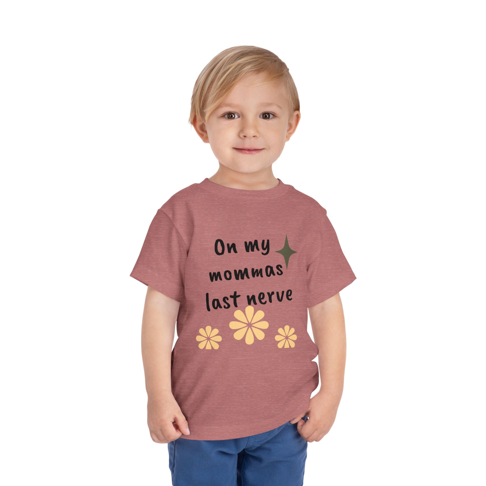 Toddler Tee — "On My Momma's Last Nerve" Floral Graphic