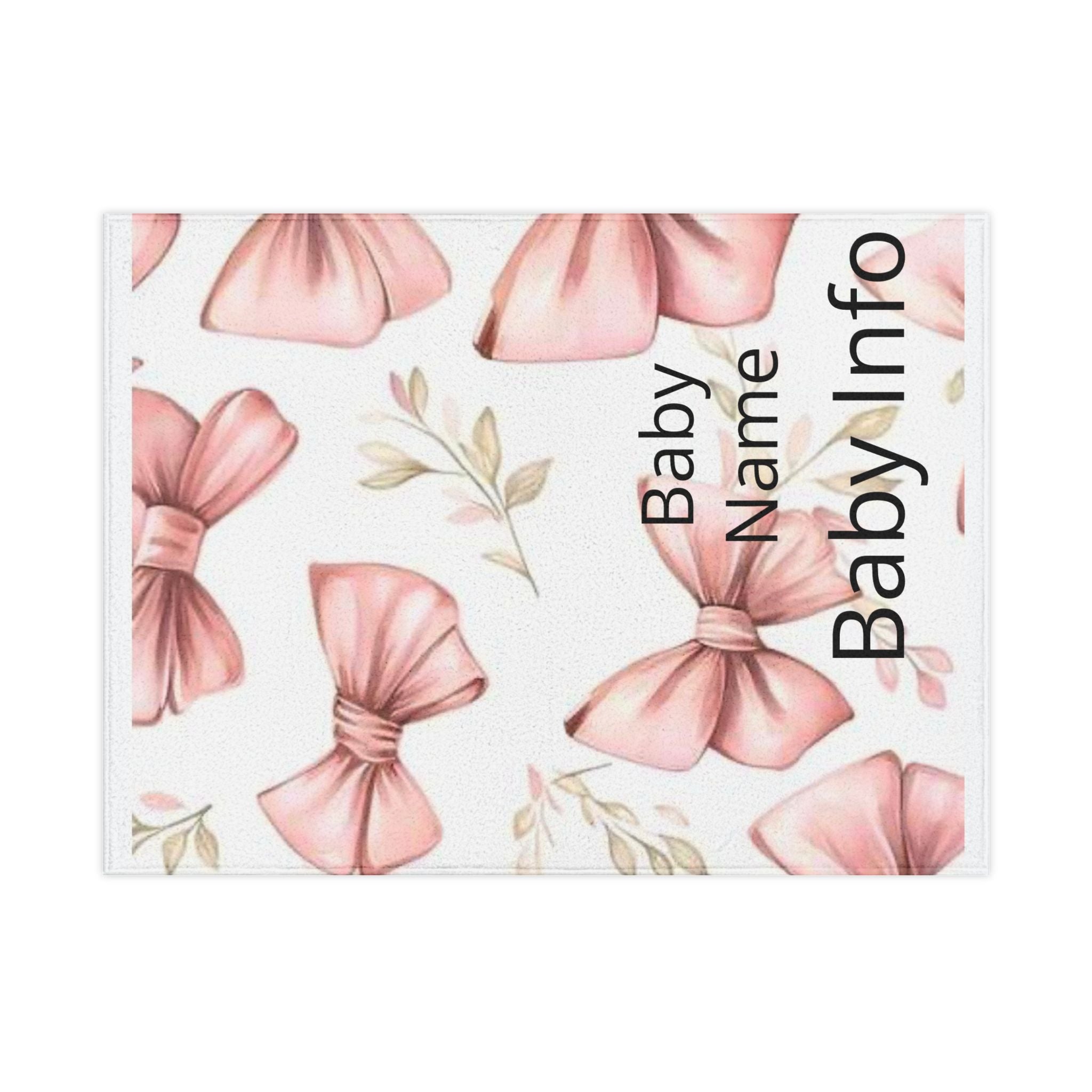 Toddler Blanket - Pink Bow Floral Baby Throw for Girls, Soft Nursery Lovey