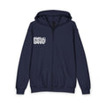 Youth "BRO" Zip Hoodie with Peace Sign Back - Casual Teen Hoodie