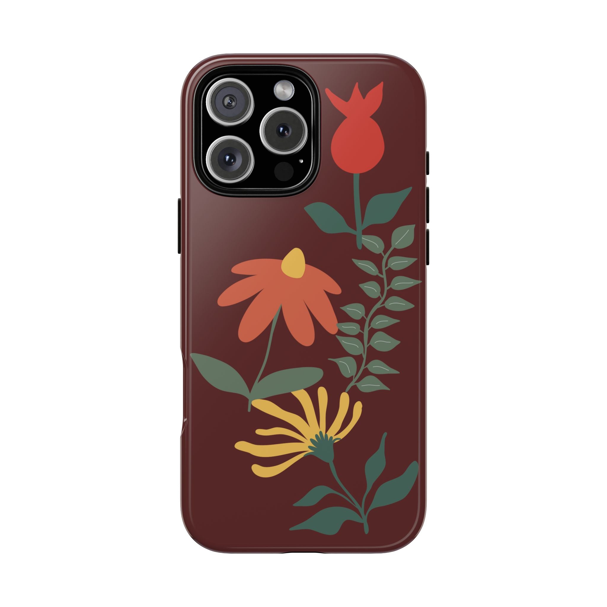 Floral Tough Case — Burgundy Botanical Phone Case
