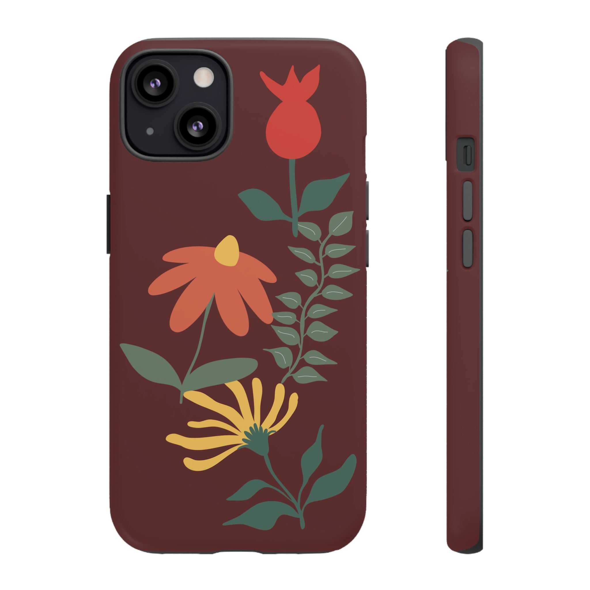 Floral Tough Case — Burgundy Botanical Phone Case