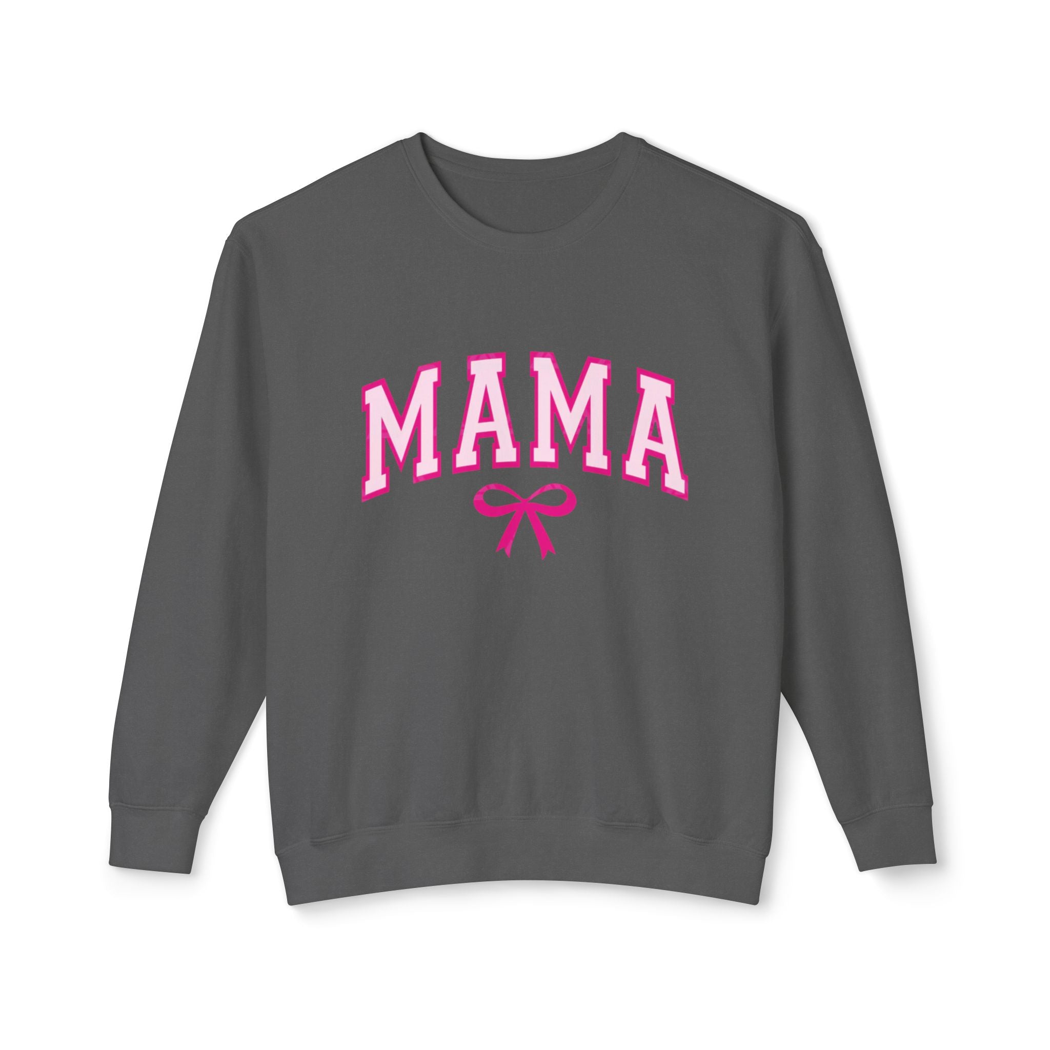 Mama Crewneck Sweatshirt — Pink Collegiate Mom Pullover
