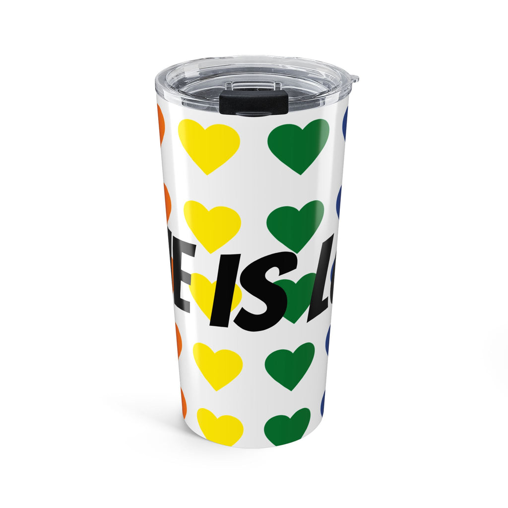 20oz Pride Rainbow Heart Travel Tumbler — 'LOVE IS LOVE' Insulated Cup