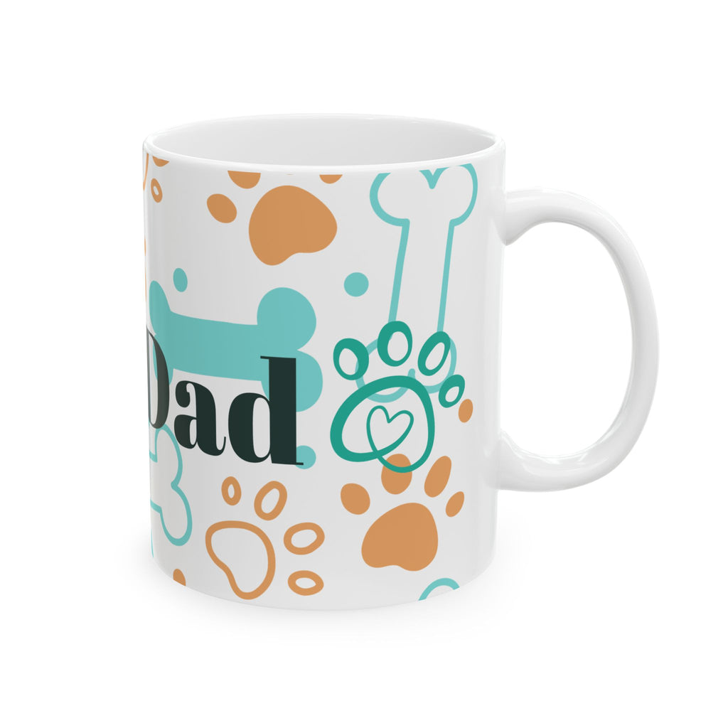 Dog Dad Ceramic Mug — Paw Prints & Bones Coffee Cup (11oz & 15oz)