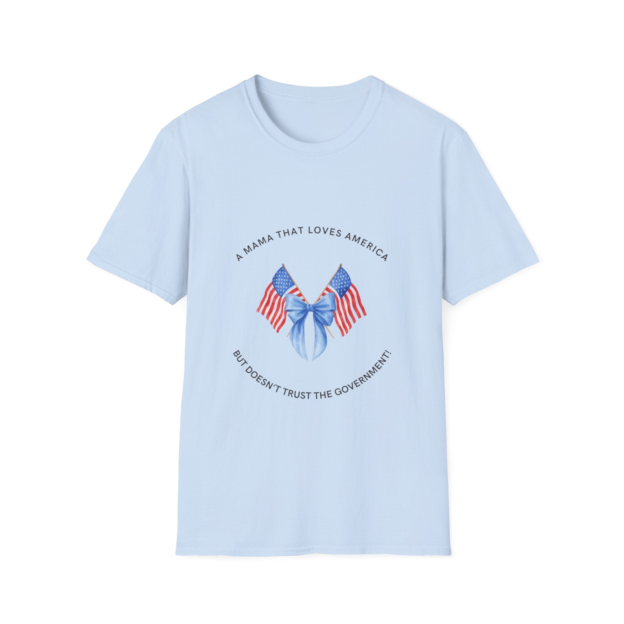 Mama That Loves America T-Shirt — Patriotic Mom Tee with Flags & Ribbon