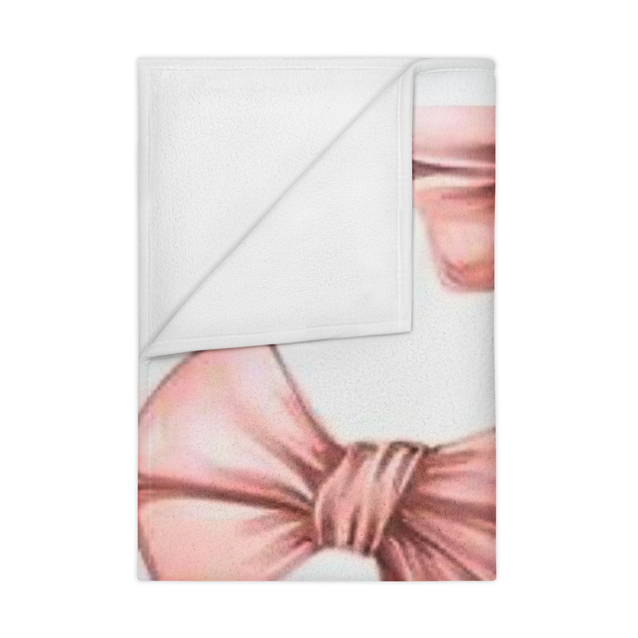 Toddler Blanket - Pink Bow Floral Baby Throw for Girls, Soft Nursery Lovey